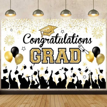 2023 Νέο Μαύρο Χρυσό Congratulate Graduation Gifts Backdration Τσάντα Graduate Decor πάρτι Προμήθειες Επετειακό σκηνικό Grad διακόσμηση