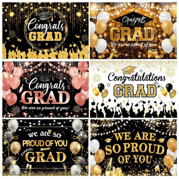 2023 Νέο Μαύρο Χρυσό Congratulate Graduation Gifts Backdration Τσάντα Graduate Decor πάρτι Προμήθειες Επετειακό σκηνικό Grad διακόσμηση