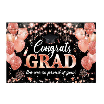 2023 m. Naujas juodas auksinis sveikinimų baigimo fonas Dovanų krepšys Abiturientų vakarėlio dekoravimo reikmenys Jubiliejui skirtas fonas Grad dekoras