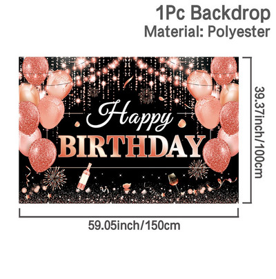 Arany Boldog Születésnapi Party Háttér a Fényképhez Fekete Boldog születésnapot Dekoráció Felnőtteknek Születésnapi Háttér Háttér Évforduló Kellékek