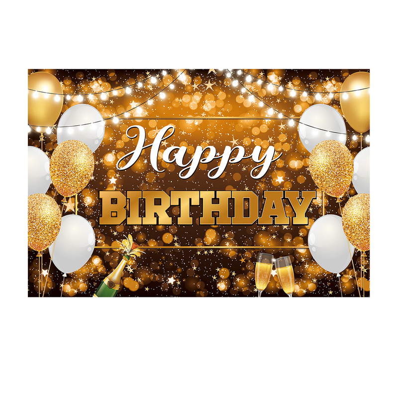 Arany Boldog Születésnapi Party Háttér a Fényképhez Fekete Boldog születésnapot Dekoráció Felnőtteknek Születésnapi Háttér Háttér Évforduló Kellékek