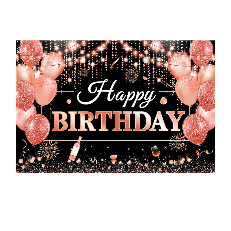 Arany Boldog Születésnapi Party Háttér a Fényképhez Fekete Boldog születésnapot Dekoráció Felnőtteknek Születésnapi Háttér Háttér Évforduló Kellékek
