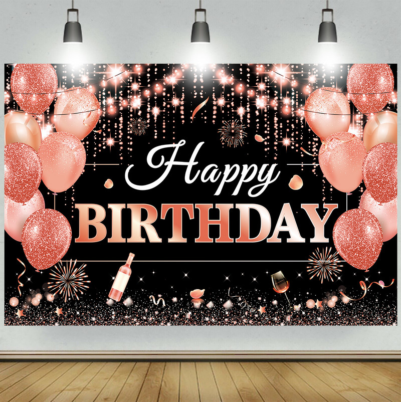 Arany Boldog Születésnapi Party Háttér a Fényképhez Fekete Boldog születésnapot Dekoráció Felnőtteknek Születésnapi Háttér Háttér Évforduló Kellékek