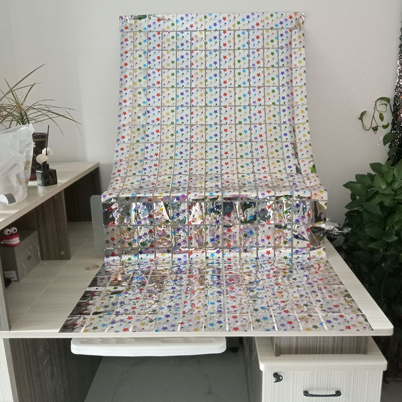 1 × 2m särav värviline meteoriididušš siidkardin jõulupidu sünnipäev baarifestivali tähistamine pulmade taustakaunistus