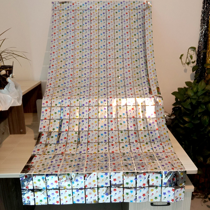 1 × 2m särav värviline meteoriididušš siidkardin jõulupidu sünnipäev baarifestivali tähistamine pulmade taustakaunistus