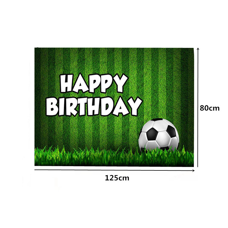 125x80 cm Futbola futbola tēmas fotoattēla fons Vinila auduma fotogrāfiju fons Daudz laimes dzimšanas dienā ballītes dekorēšanas piederumi