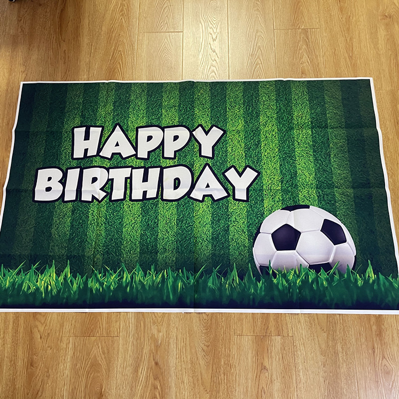 125x80 cm Futbola futbola tēmas fotoattēla fons Vinila auduma fotogrāfiju fons Daudz laimes dzimšanas dienā ballītes dekorēšanas piederumi