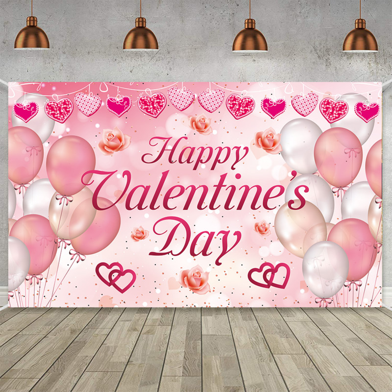Valentin-napi dekorációs zászló Édes piros szerelem udvari háttér szövet 180-110 cm Esküvői szív dekoráció party kellékek