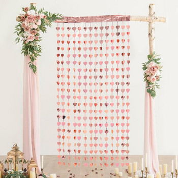 Дъждовна завеса от розово злато Декор за сватбено парти Блестящ фон за стена Плат Парти за рожден ден Декор Фон за стена с пайети