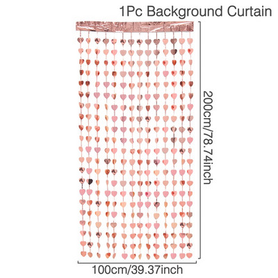 Rozā zelta lietus aizkaru fons Kāzu ballīšu dekors mirdzošs sienas fons audums dzimšanas dienas svinību dekors fliteru sienas fons