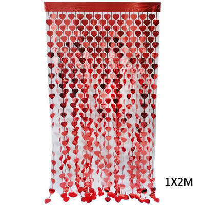 1x2M szív hátterű fólia talmi függöny esküvői születésnapi parti Valentin nap dekoráció flitter lézeres eső háttérfüggöny