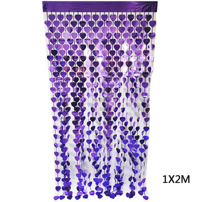 1x2M szív hátterű fólia talmi függöny esküvői születésnapi parti Valentin nap dekoráció flitter lézeres eső háttérfüggöny