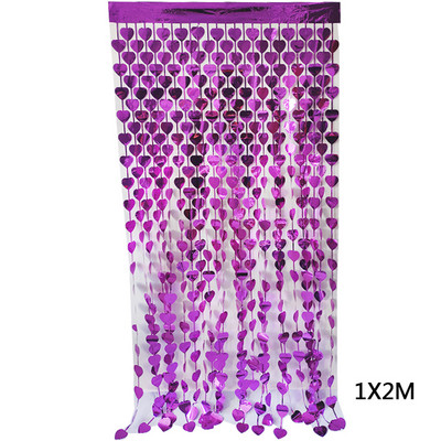1x2M szív hátterű fólia talmi függöny esküvői születésnapi parti Valentin nap dekoráció flitter lézeres eső háttérfüggöny