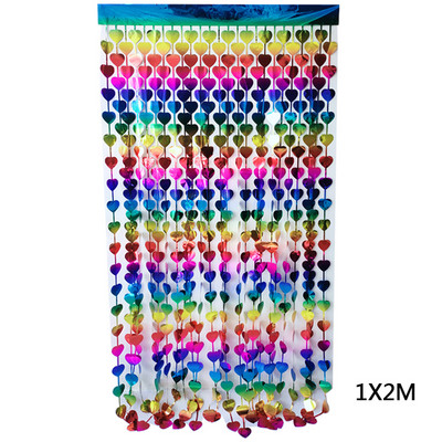 1x2M szív hátterű fólia talmi függöny esküvői születésnapi parti Valentin nap dekoráció flitter lézeres eső háttérfüggöny