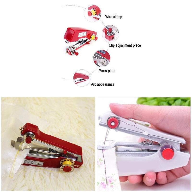 Mini varrógép hordozható kézi öltés szövet praktikus kézimunka szerszám barkács akciós varrógépek varrás