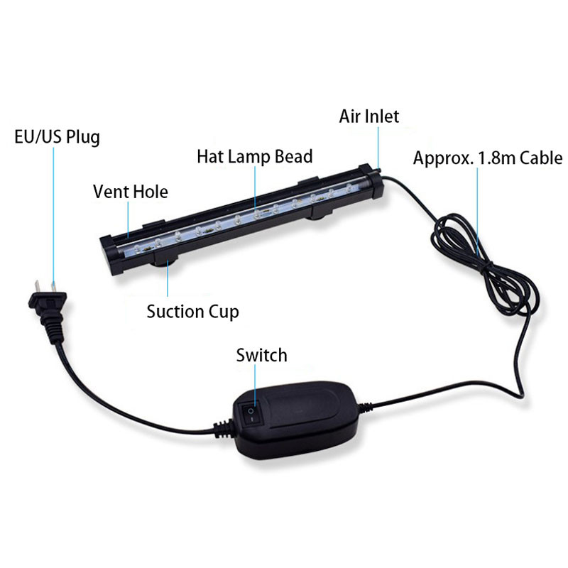 1W/2W akvaariumi valgusti LED veekindel akvaariumi valgustus veealune kalalamp Akvaariumi dekoratiivtaimelamp 100-240 V tuled