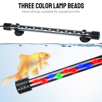 Φωτιστικό μπαρ Fish Tank Waterproof AC 90~260V EU Plug Aquarium Submersible Lamp RGB Aquatic Air Bubble Lights 28/38/48cm Υποβρύχια