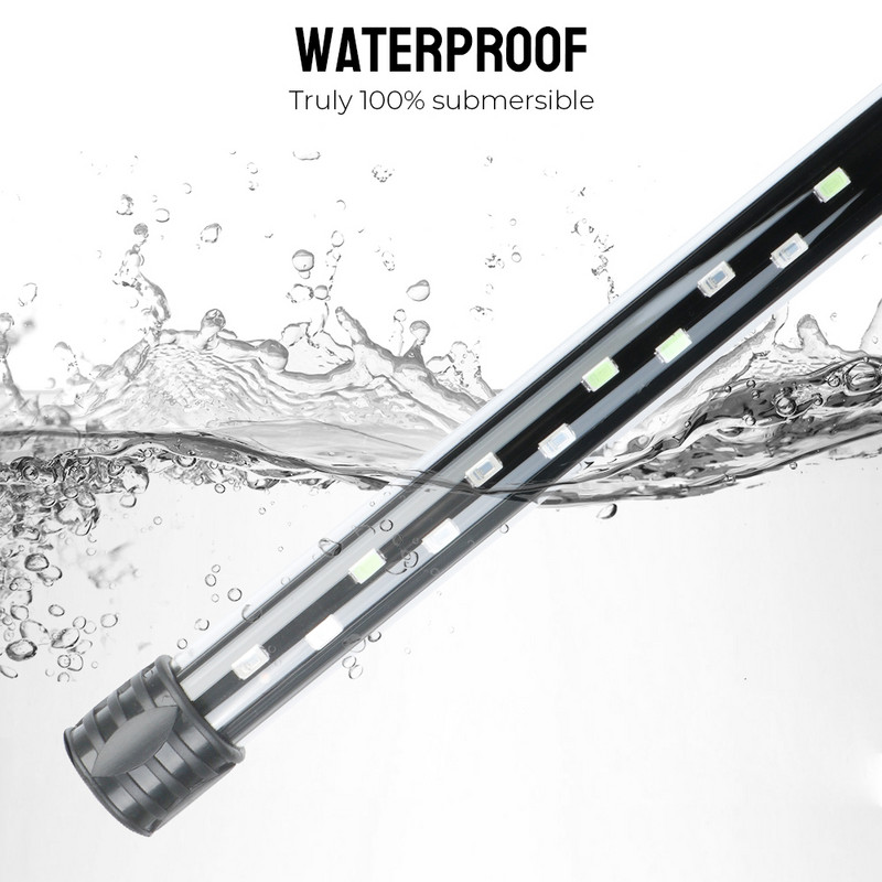 Vízálló AC 90 ~ 260 V EU dugós akváriumi merülő lámpa RGB vízi légbuborékos lámpák 28/38/48 cm víz alatt