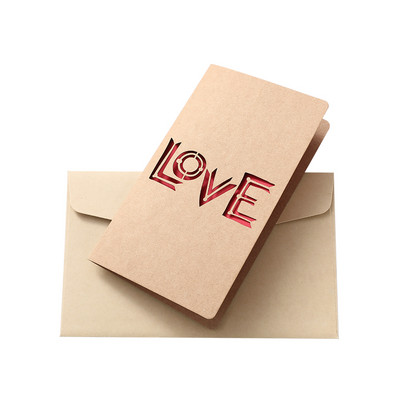 Kártyák Valentin-napra Ajándék Szerelem Szív Képeslapok Esküvői Meghívók Üdvözlőlapok Kraft boríték Évfordulós Gyónási Kellékek