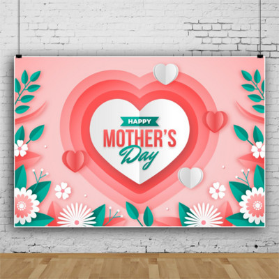 Boldog anyák napi buli Hátterek Szerelem szív virág Fényképanyag Fényképezés Háttér kendő családi fali dekorációhoz