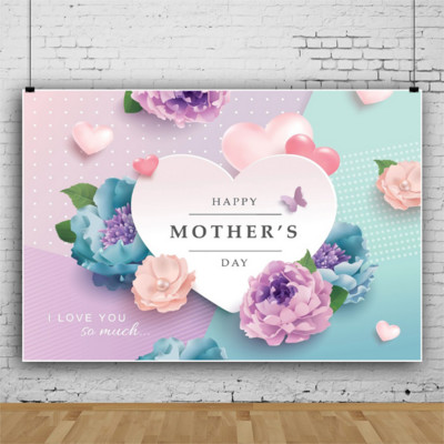 Boldog anyák napi buli Hátterek Szerelem szív virág Fényképanyag Fényképezés Háttér kendő családi fali dekorációhoz