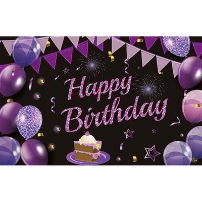 Születésnapi parti dekoráció Születésnapi háttér zászló fekete és arany léggömb dekoráció háttér textil party zászló dekoráció