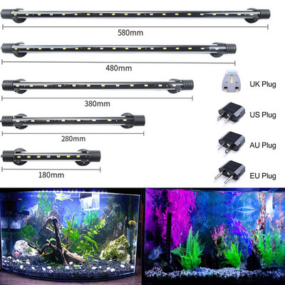 Lumină pentru acvariu Lampă cu LED pentru creșterea plantelor Lumină impermeabilă pentru rezervor de pește 18-58CM Iluminat decorativ pentru acvarii subacvatice 220-240V 5730chip