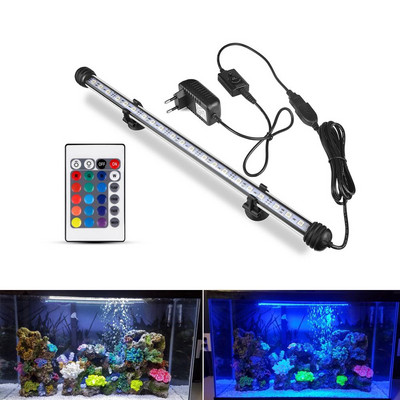 RGB LED лента Водоустойчива светлина за аквариум 19-49CM Подводна лампа за аквариум Декоративно осветление за аквариуми 220V EU Power