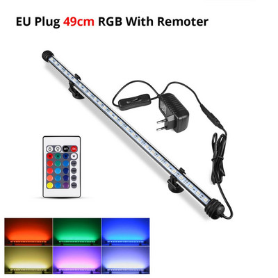 RGB LED juostinis apšvietimas vandeniui atsparus žuvų tanko apšvietimas 19-49cm povandeninio akvariumo lempa akvariumų apdaila Apšvietimas 220V ES galia