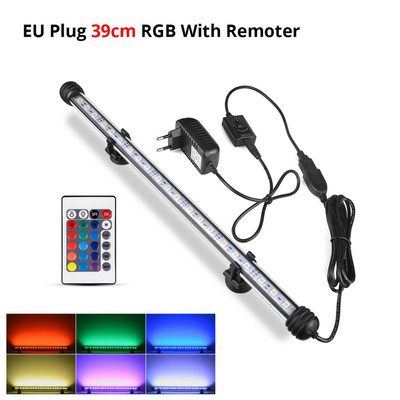 RGB LED juostinis apšvietimas vandeniui atsparus žuvų tanko apšvietimas 19-49cm povandeninio akvariumo lempa akvariumų apdaila Apšvietimas 220V ES galia