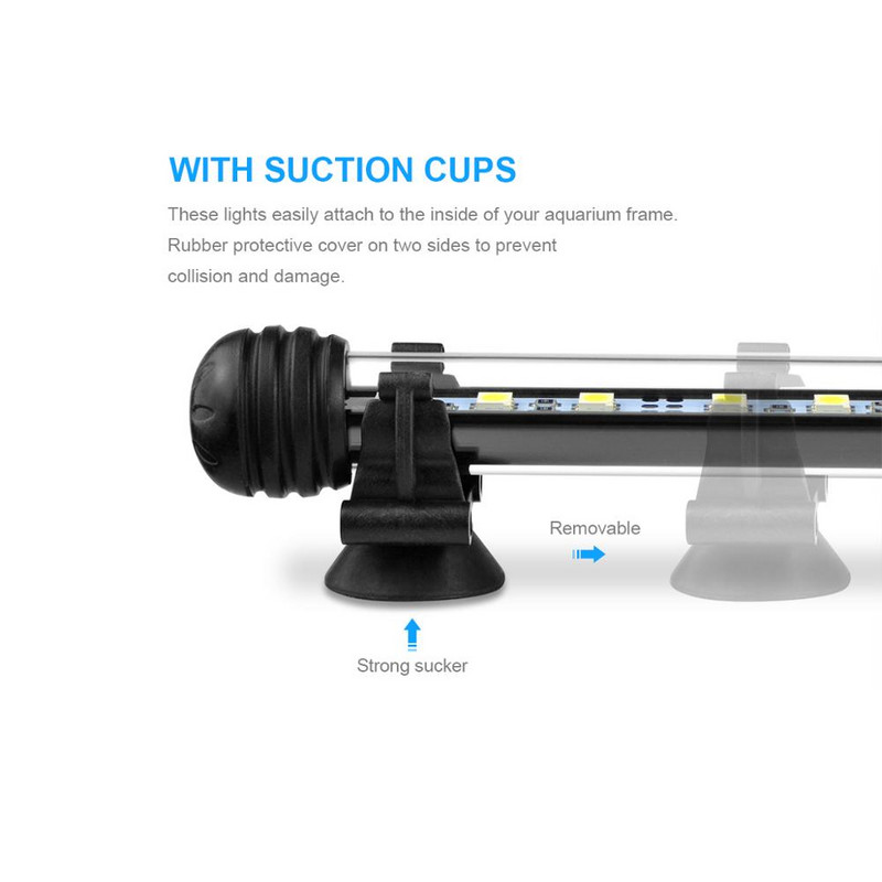 RGB LED juostinis apšvietimas vandeniui atsparus žuvų tanko apšvietimas 19-49cm povandeninio akvariumo lempa akvariumų apdaila Apšvietimas 220V ES galia