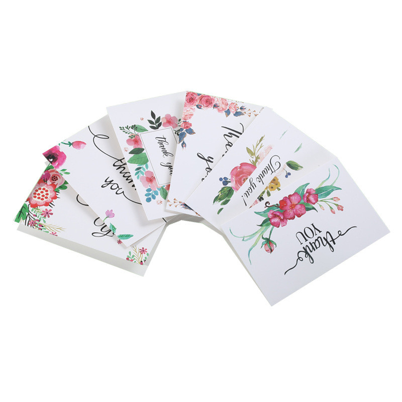 6db Borítékos Köszönetkártya 10x15cm Virágmintás üdvözlőlapok Esküvői Babazuhany Ballagási Ajándékkártyákhoz