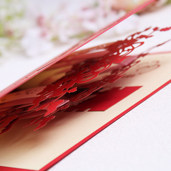 1Pcs сватбена поздравителна картичка покана творческа 3D триизмерна хартиена резба булка и младоженец сватбена поздравителна картичка подарък
