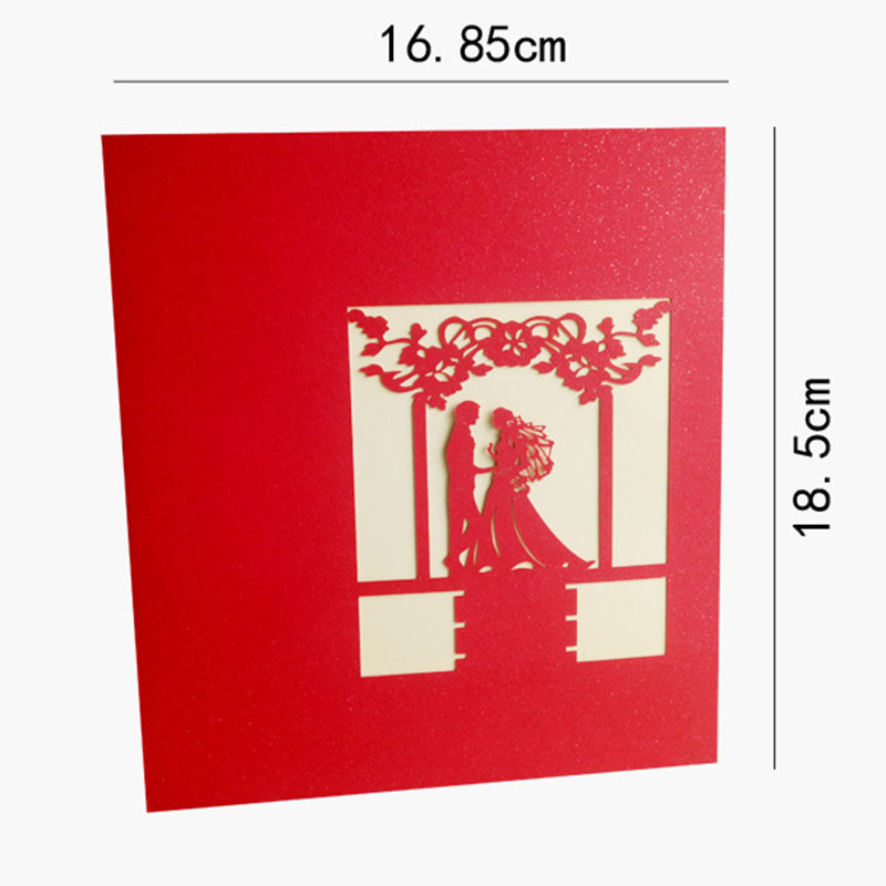 1 gab kāzu apsveikuma kartiņu ielūgums radošs 3D trīsdimensiju papīra grebums līgavas un līgavaiņa kāzu apsveikuma kartīte