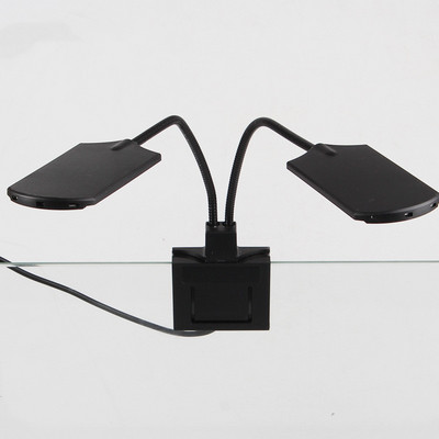 Īpaši plāns LED akvārija zivju tvertnes dubultgalvas apgaismojums ūdens augu augšanas gaismai, izvelkams ūdensnecaurlaidīgs klips uz lampas