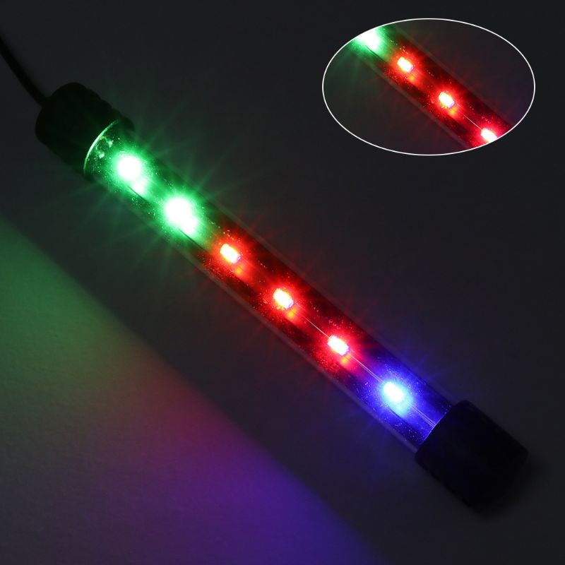 Iegremdējams akvārija apgaismojums zemūdens zivju tvertnēm LED gaisma ar piesūcekni, ūdensnecaurlaidīgs apgaismojuma stienis 6,7 collas