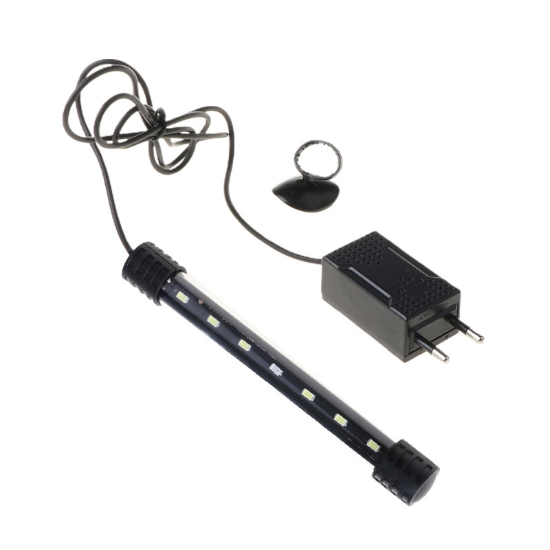 Iegremdējams akvārija apgaismojums zemūdens zivju tvertnēm LED gaisma ar piesūcekni, ūdensnecaurlaidīgs apgaismojuma stienis 6,7 collas