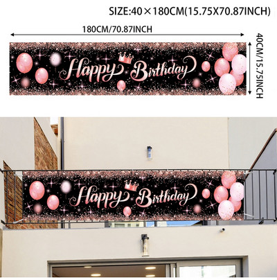 Χρυσό Glitter σκηνικό για χαρούμενα γενέθλια πάρτι για φωτογραφία Μαύρο σκηνικό για ενήλικες με θέμα Διακόσμηση πάρτι DIY