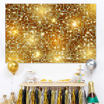 Φωτεινό χρυσό Glitter 1,6 εκατομμυρίων Φόντο για πάρτι γενεθλίων Baby shower Διακόσμηση τοίχου Κουρτίνα για πάρτι γενεθλίων