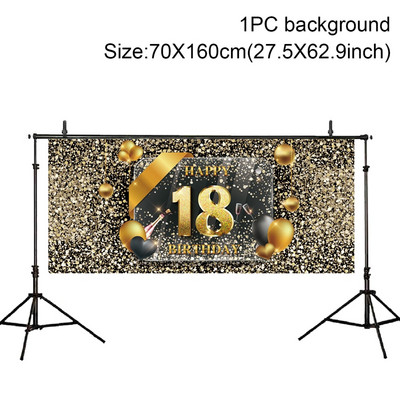 Melns zelts Daudz laimes dzimšanas dienā Fons Dzimšanas dienas ballītes noformējums Dzimšanas dienas fona reklāmkarogs Zelta mirdzums Karoga karoga gadadiena