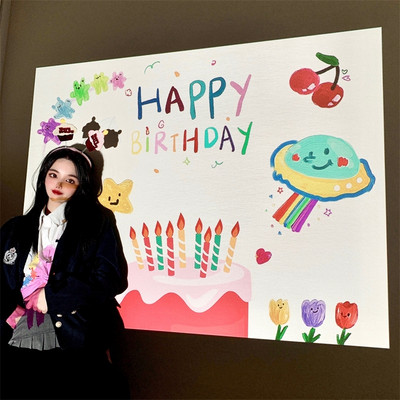 Lampă de proiecție Ins La mulți ani Lumini de noapte Accesorii foto creative Proiector de lumină Decor pentru petreceri Lampă de atmosferă Cadou de aniversare