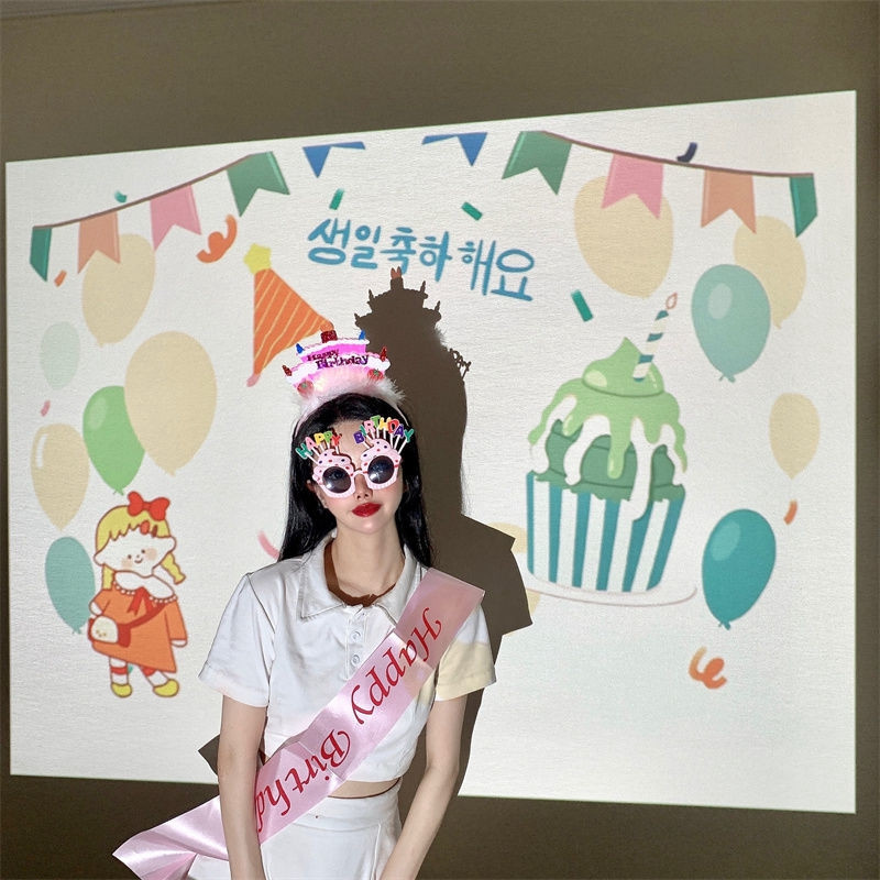 Lampă de proiecție Ins La mulți ani Lumini de noapte Accesorii foto creative Proiector de lumină Decor pentru petreceri Lampă de atmosferă Cadou de aniversare