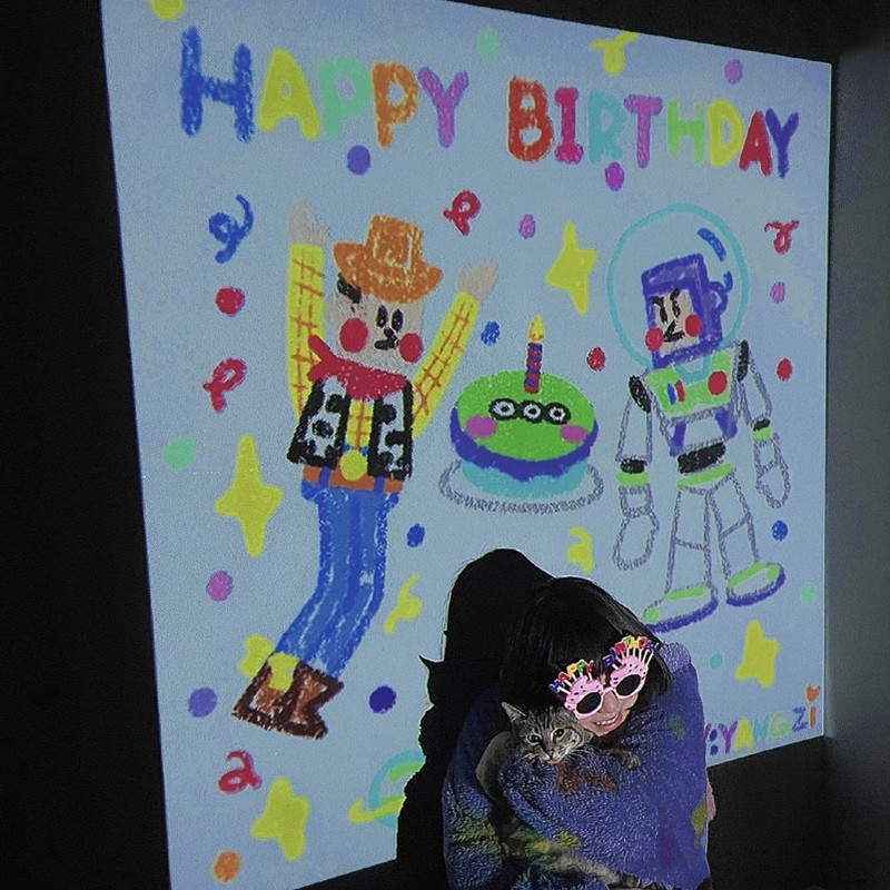 Lampă de proiecție Ins La mulți ani Lumini de noapte Accesorii foto creative Proiector de lumină Decor pentru petreceri Lampă de atmosferă Cadou de aniversare