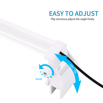 Φωτισμός LED Ενυδρείου RGB Φωτιστικό Υδάτινο Φυτό 15-45 CM Μπλε Λευκά Φώτα Ρυθμιζόμενο Κλιπ για Δεξαμενή Ψαριών Έγχρωμη Λάμπα AC100-240V