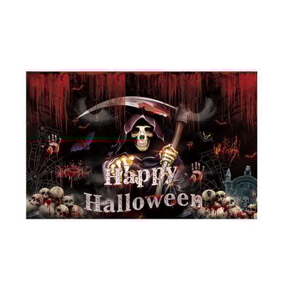 Nagy Halloween szalagcím Rajzfilm Letter Koponya Sütőtök Lámpás Nyomtatott Dekorációk Zászló Beltéri Otthoni Házdekoráció Partykellékek