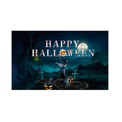 Nagy Halloween szalagcím Rajzfilm Letter Koponya Sütőtök Lámpás Nyomtatott Dekorációk Zászló Beltéri Otthoni Házdekoráció Partykellékek