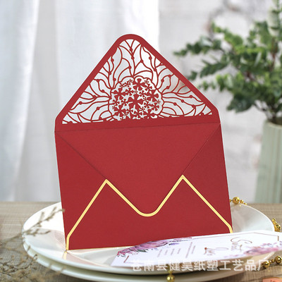 10db/szett üreges papír borítékok Esküvői meghívó kártya csomag tasakok Üzleti meghívó borítékok / ajándék borítékok táskák