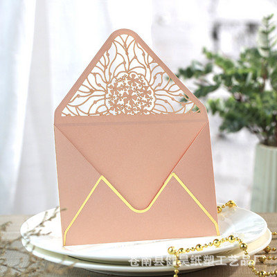 10db/szett üreges papír borítékok Esküvői meghívó kártya csomag tasakok Üzleti meghívó borítékok / ajándék borítékok táskák