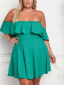 Egyvonalas nyakú, nagy szexi, háttámla nélküli molett női ruha partiruha