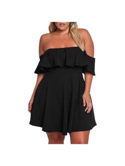 Egyvonalas nyakú, nagy szexi, háttámla nélküli molett női ruha partiruha